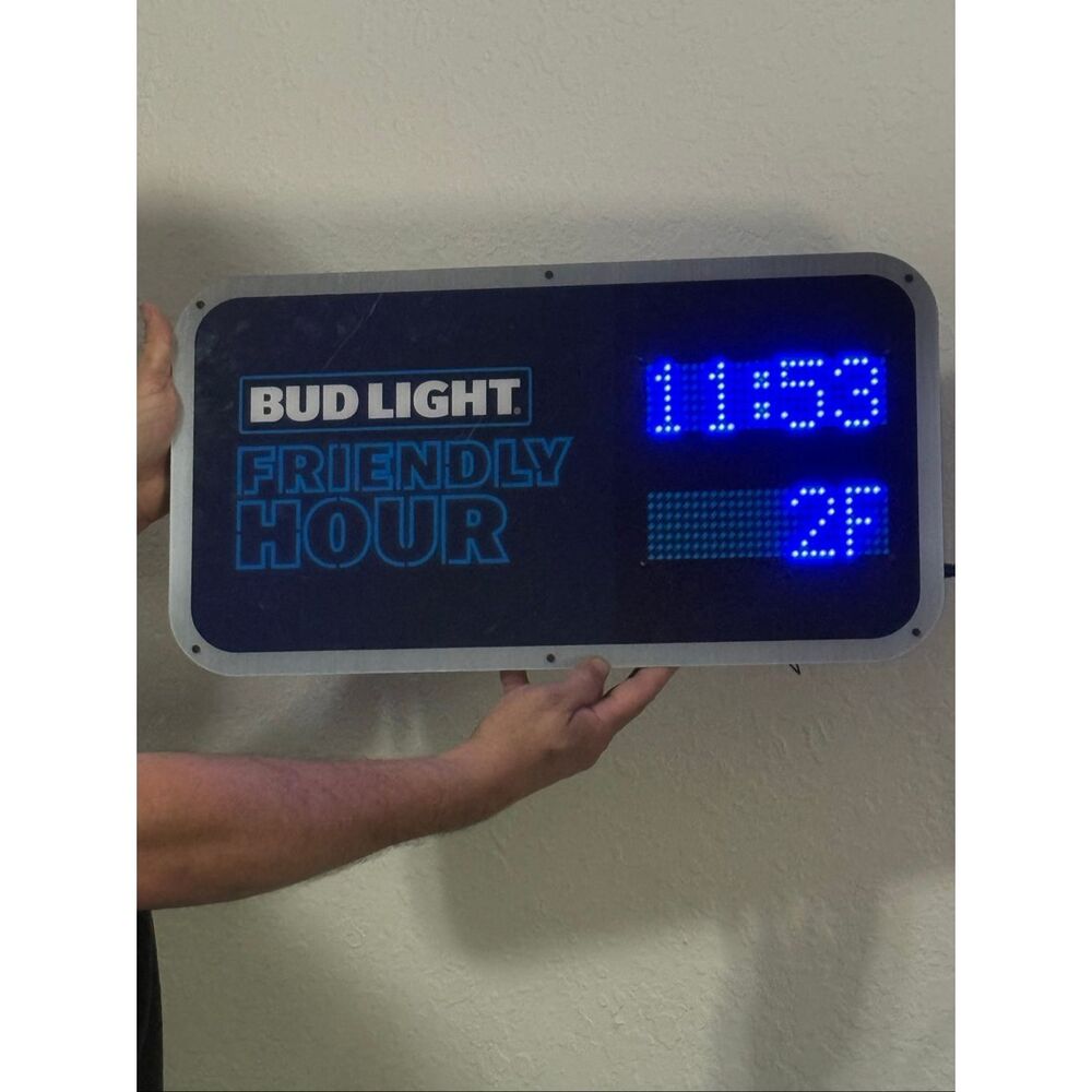 Bud Light Friendly Hour Light Up Sign 20x10 man cave bar